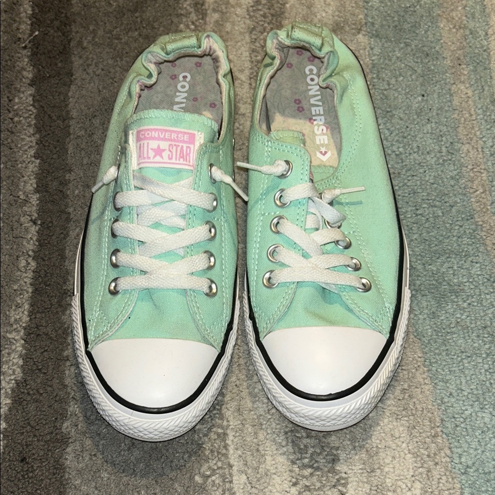 Converse All Star Shoreline Light Green Low-Tops - Picture 1 of 7